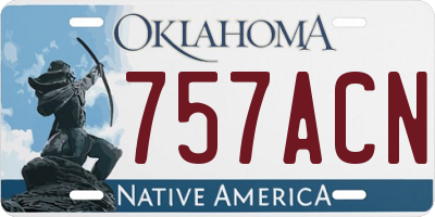 OK license plate 757ACN