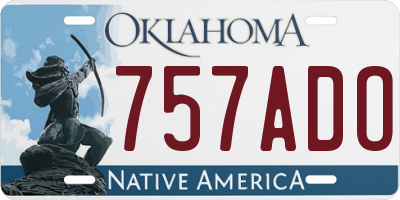 OK license plate 757ADO