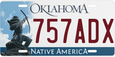 OK license plate 757ADX
