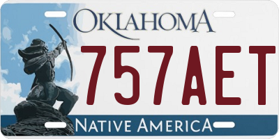OK license plate 757AET