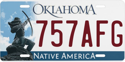 OK license plate 757AFG