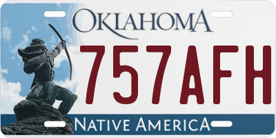 OK license plate 757AFH