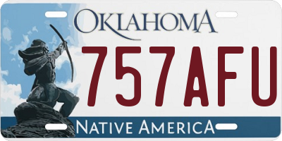 OK license plate 757AFU