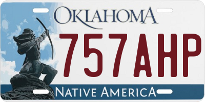 OK license plate 757AHP