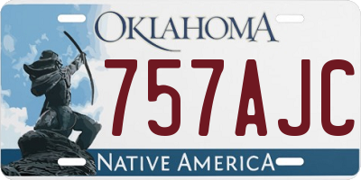 OK license plate 757AJC