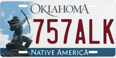 OK license plate 757ALK