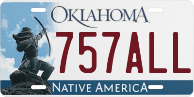 OK license plate 757ALL
