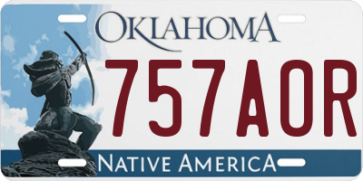 OK license plate 757AOR