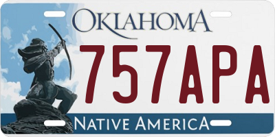 OK license plate 757APA