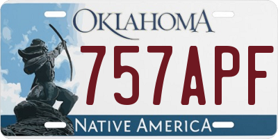 OK license plate 757APF