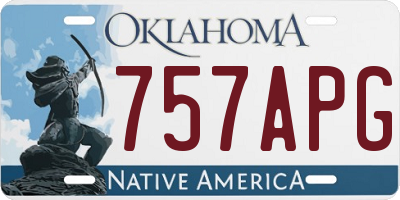 OK license plate 757APG