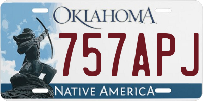 OK license plate 757APJ