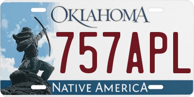 OK license plate 757APL