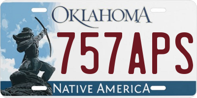 OK license plate 757APS