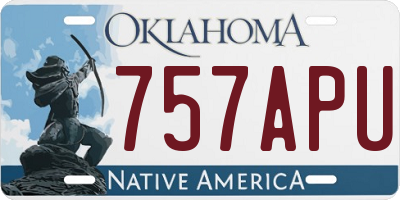 OK license plate 757APU