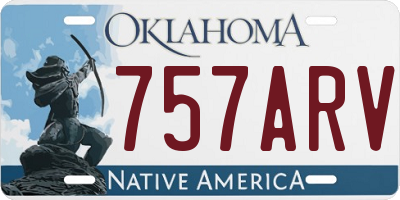 OK license plate 757ARV