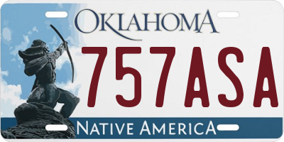 OK license plate 757ASA