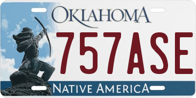 OK license plate 757ASE