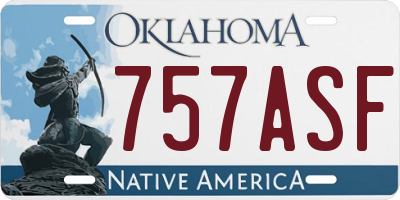 OK license plate 757ASF