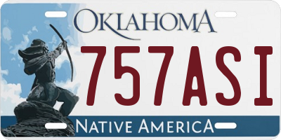 OK license plate 757ASI
