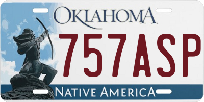 OK license plate 757ASP