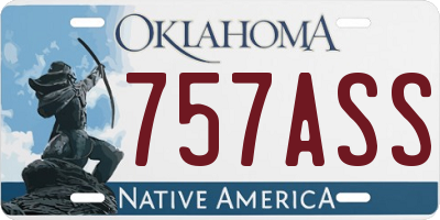 OK license plate 757ASS