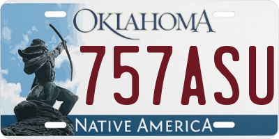 OK license plate 757ASU