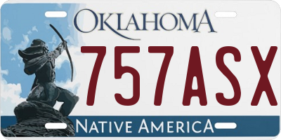OK license plate 757ASX