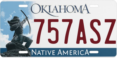OK license plate 757ASZ