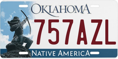 OK license plate 757AZL