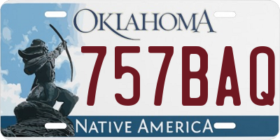 OK license plate 757BAQ