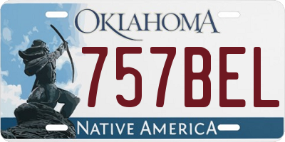 OK license plate 757BEL