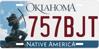 OK license plate 757BJT
