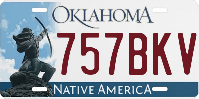 OK license plate 757BKV
