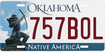 OK license plate 757BOL