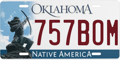 OK license plate 757BOM