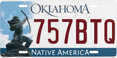 OK license plate 757BTQ