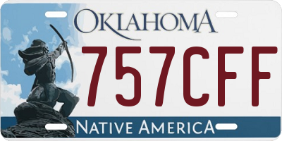 OK license plate 757CFF