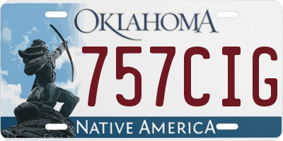 OK license plate 757CIG