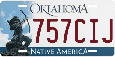 OK license plate 757CIJ