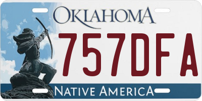 OK license plate 757DFA