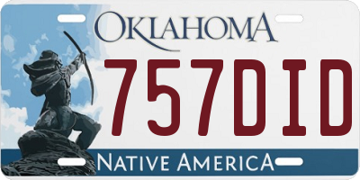 OK license plate 757DID