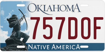 OK license plate 757DOF