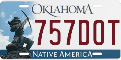 OK license plate 757DOT