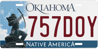 OK license plate 757DOY