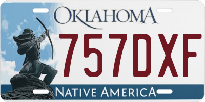 OK license plate 757DXF