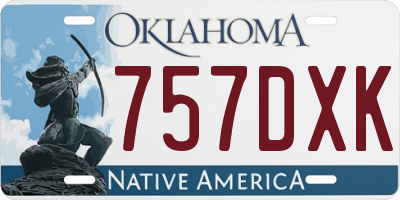 OK license plate 757DXK