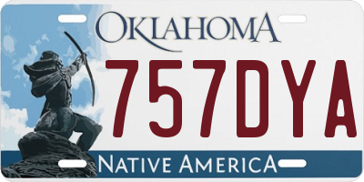 OK license plate 757DYA