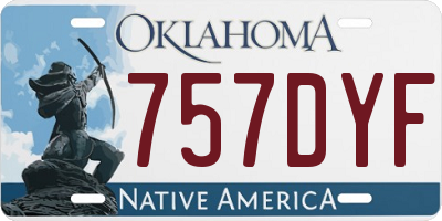 OK license plate 757DYF