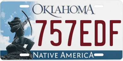 OK license plate 757EDF